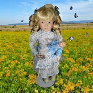 Ashton Drake Little House on the Prairie Nellie Original‎ 1993 Doll Stand Nelly